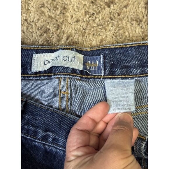 GAP Vintage Bootcut Jeans 100% Cotton Mid Rise Mid Rise Y2k 90s Sz 10 30x30 - Picture 3 of 7